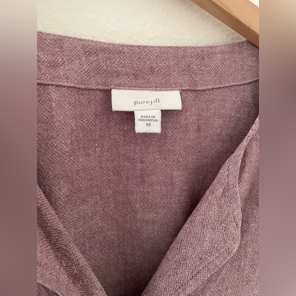 J. Jill Pure Jill Linen V-neck Tunic Shirt Dress - Picture 6 of 7